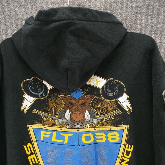 Gildan Men's FLT 038 Warthogs Pullover Graphic Hoodie Black Medium Military - Picture 8 of 16